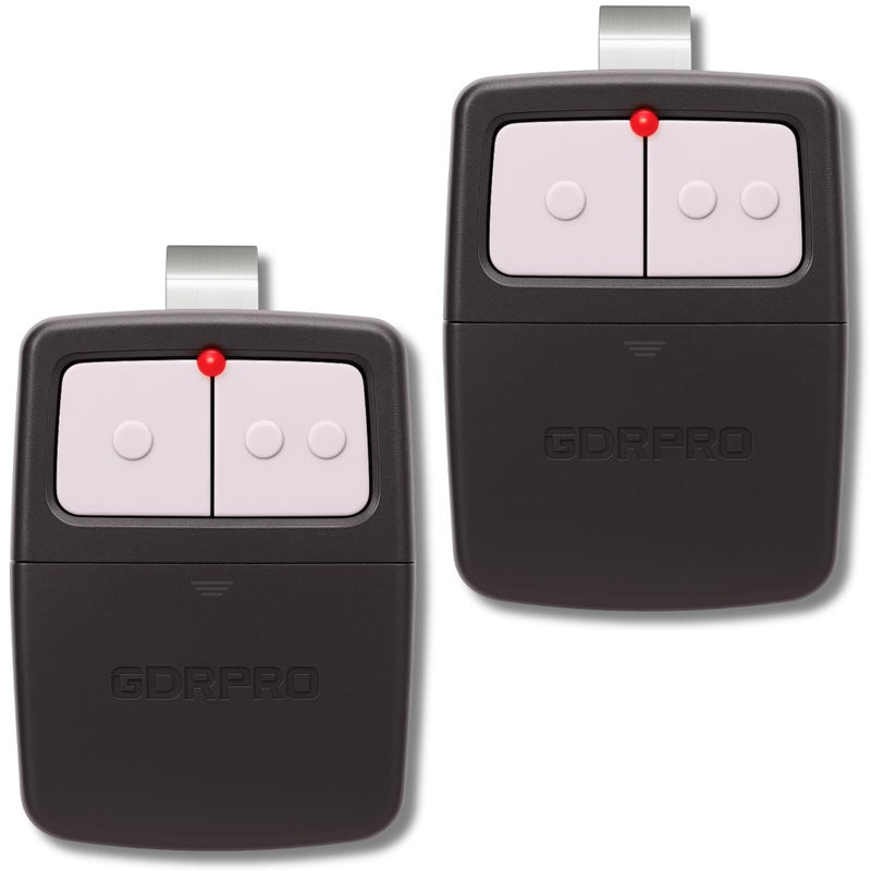 GDR PRO 2X Universal Garage Door Opener Remote, Replaces Clicker 375LM, 375UT, KLIK1U, Compatible with LiftMaster, Chamberlain, Genie, Linear â€“ Dual Door or Gate Control â€“ Learn Button & Dip Switch Ready - Image 1